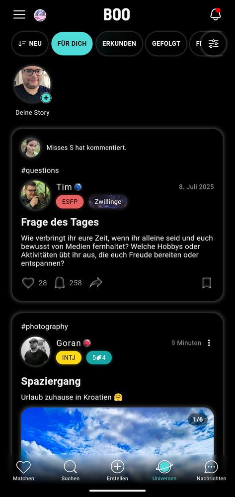 Boo aktualisiert sich nicht ...