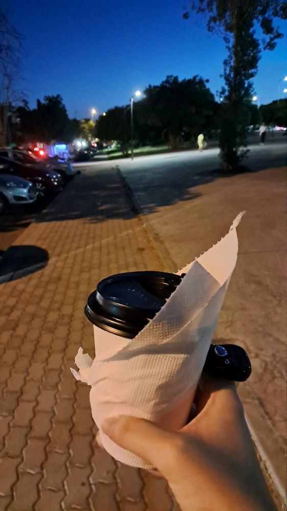 A walk, a friend and a drink