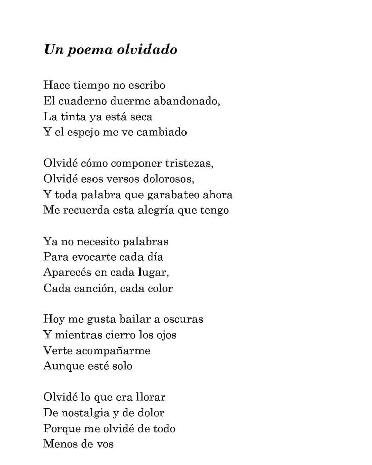 Por un futuro donde este dulce olvido sea un presente