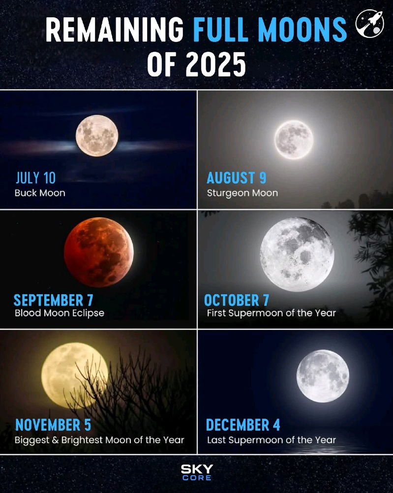 Remaining full moons of 2025 🌝