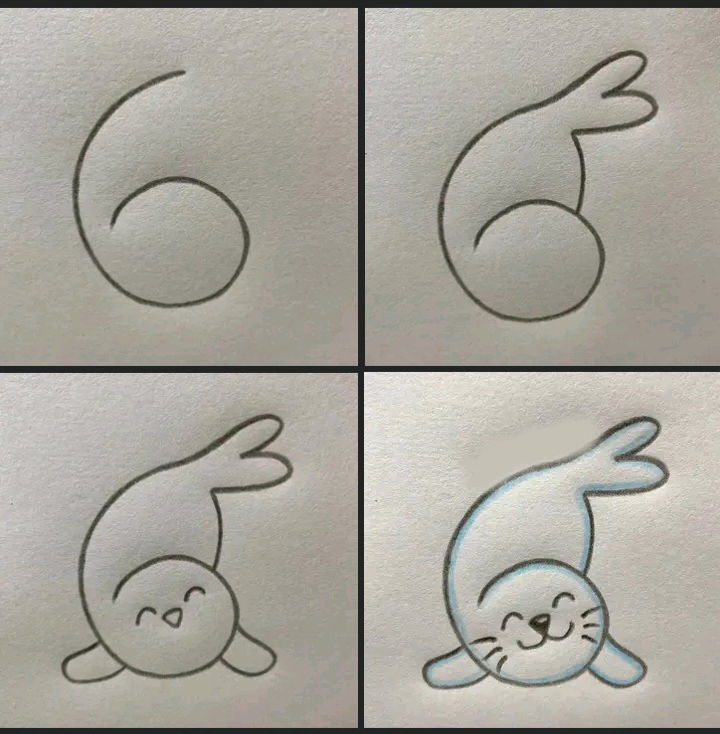 Nós desenhamos este selo fofo usando o número 6