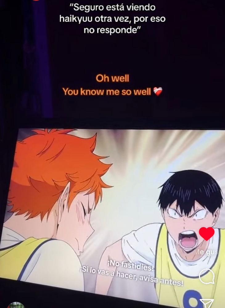 Si no respondo estoy viendo haikyu