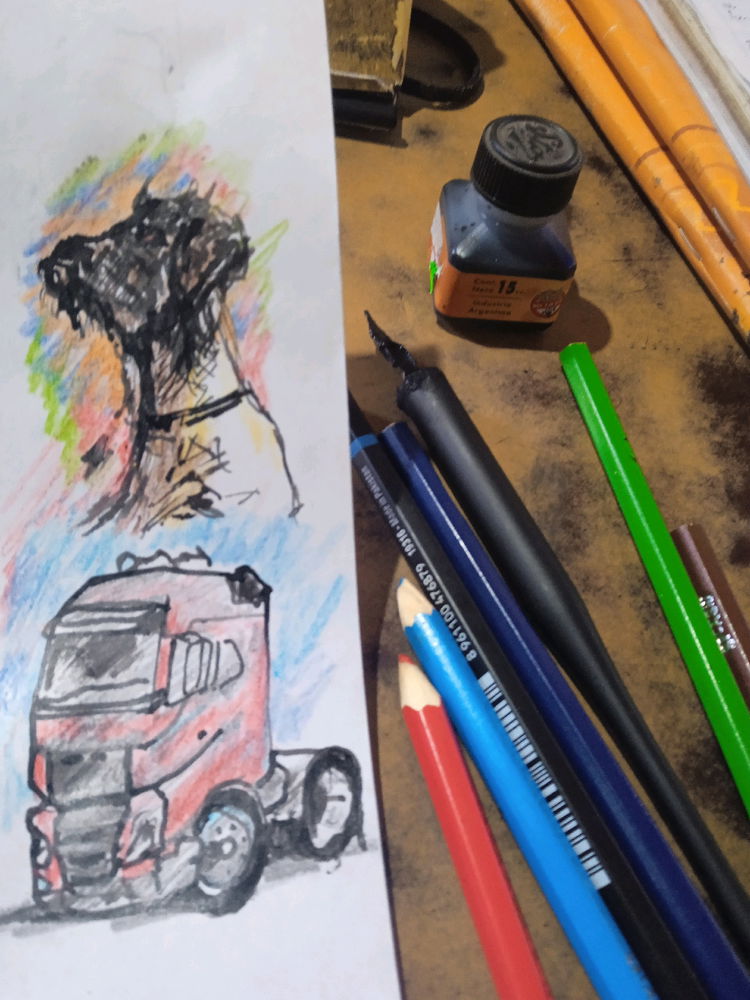 Tinta china y colores