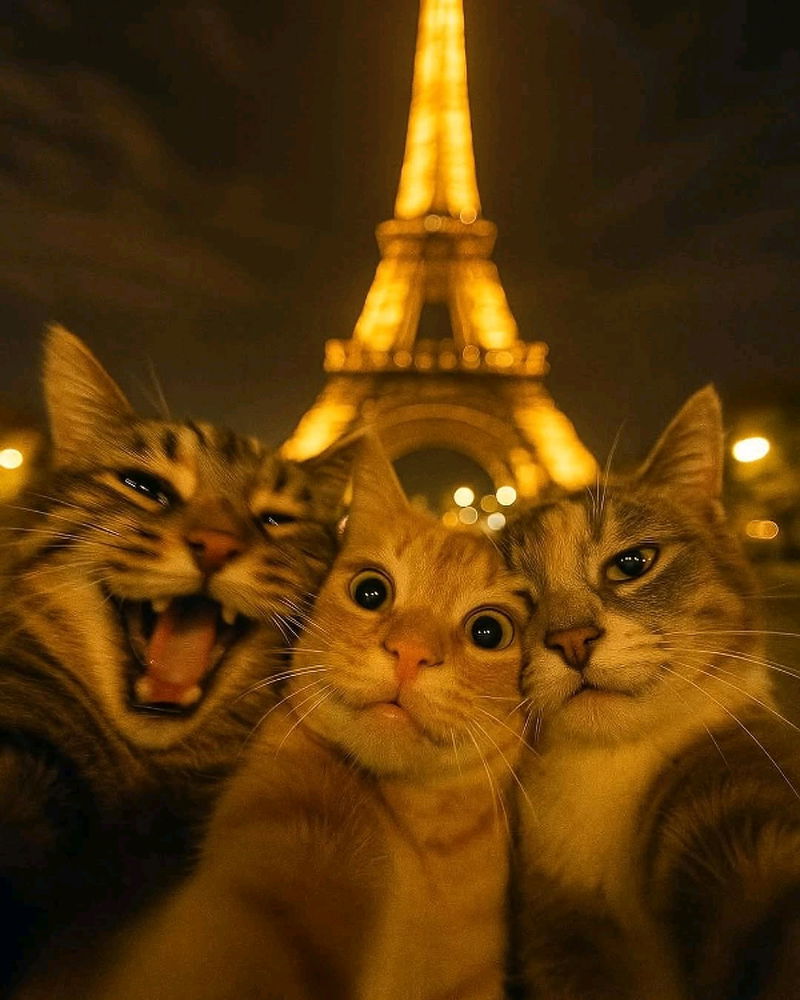 Eiffel travelers 🐾🤳🏻