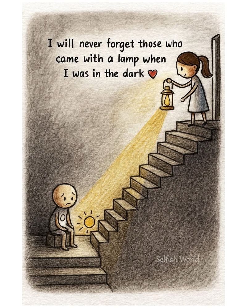 Who came with a lamp?
