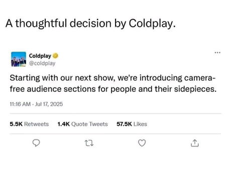 Coldplay looking out for everyone, even the side pieces