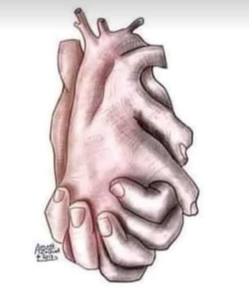 Care hand-heart