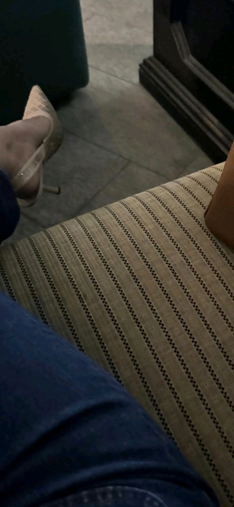 BAD idea to wear jeans in July... I'm melting away in this couch. Can't wait to get home