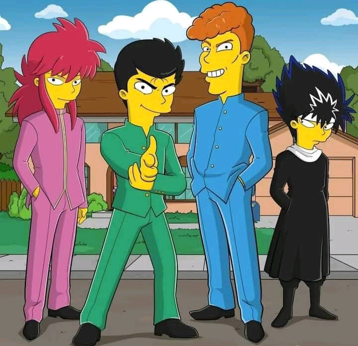 Yuyuhakusho Simpson . Favorite anime theme song has to be yuyuhakusho cause I can't get it out of my head 🫠