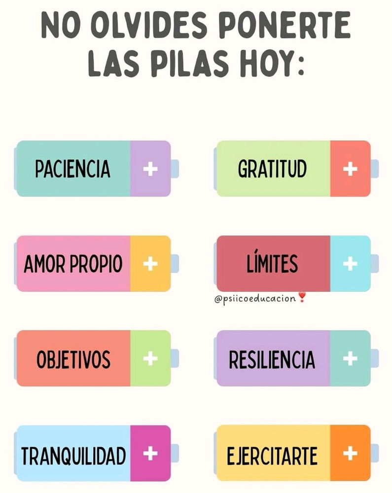 No olvides ponerte las pilas hoy.