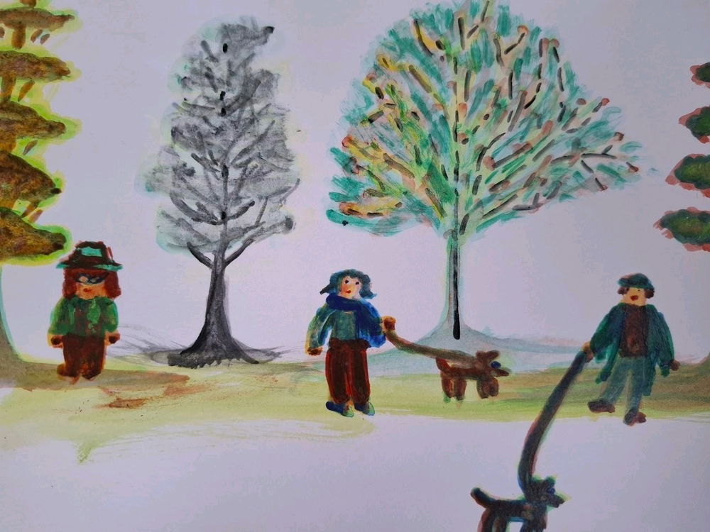 Walk with dogs 
(before and after)