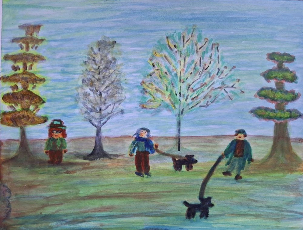 Walk with dogs 
(before and after)