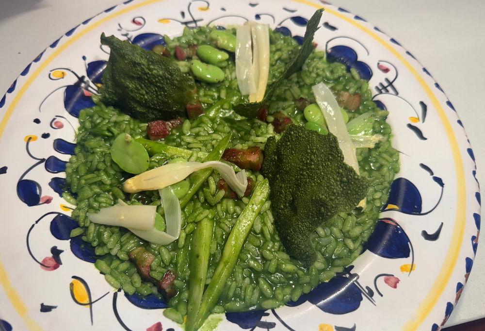 Green risotto  ..