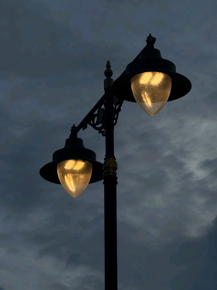 Glowing softly against the dusk, guiding the night’s secrets home.