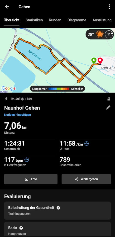 Kleine Abendrunde, gemütlich gehen, kein joggen oder so :)