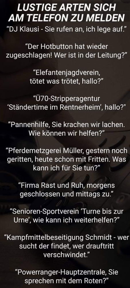 So melde ich mich immer