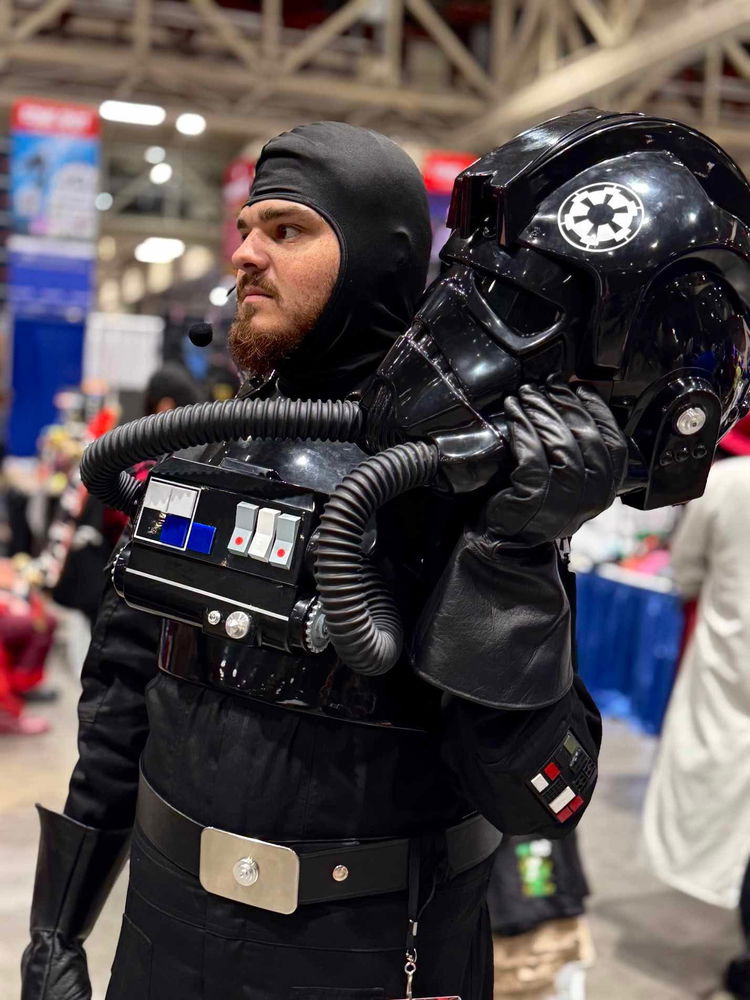 I love my starwars Tie pilot cosplay. I just wish I have a comic con/cosplay partner to go with.
