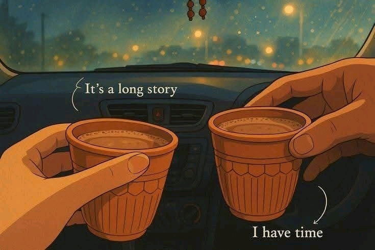 Rain, evening and Talks