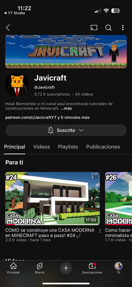 Mi hobby en el creativo de minecraft ✨👾