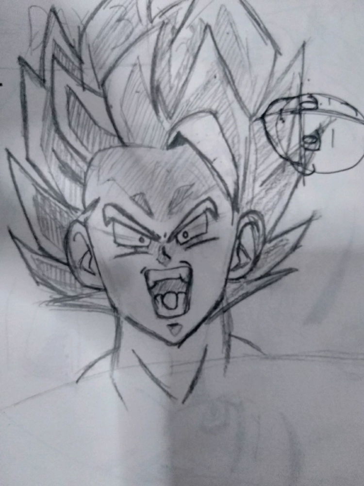 Drew Goku but i still need practice drawing the body 😅 so here's a headshot