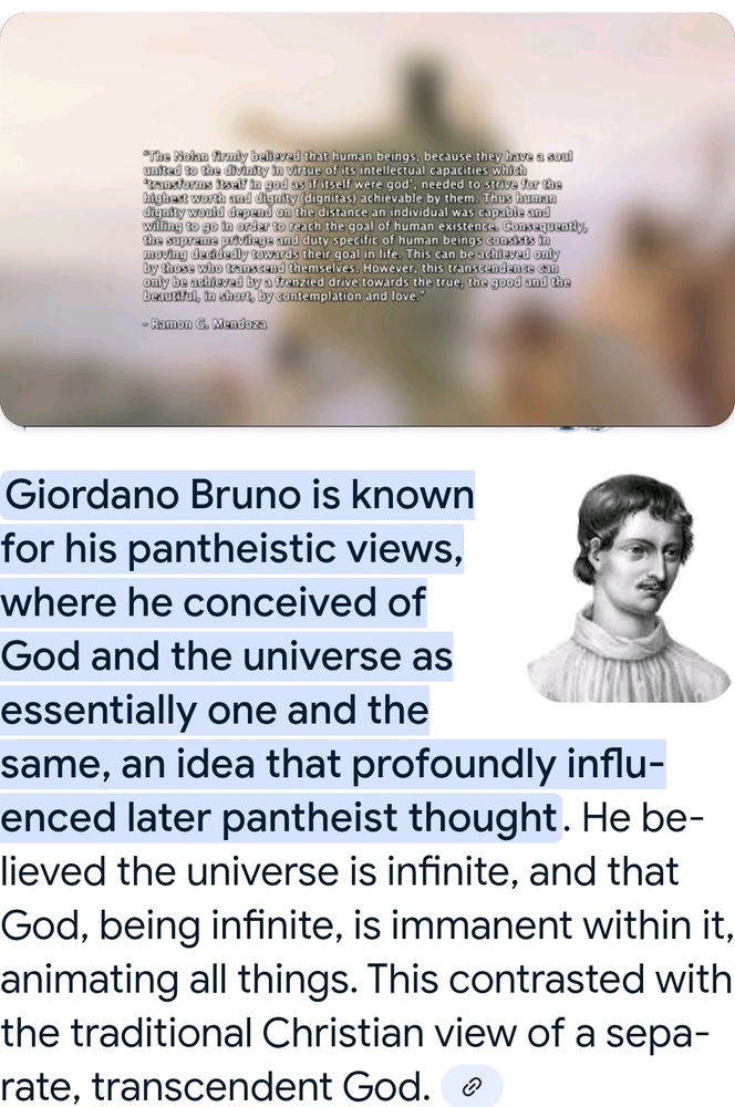 I learned about Giordano Bruno today