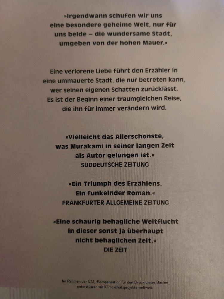 Haruki Murakami - Die Stadt und ihre ungewisse Mauer