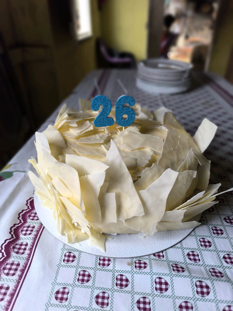 Preparei meu próprio bolo de aniversário