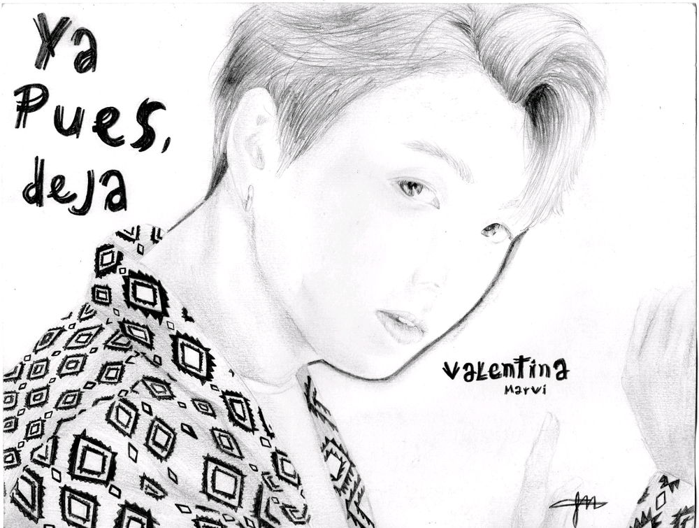 Algunos dibujos que hice de bts, con menciones de amistades
