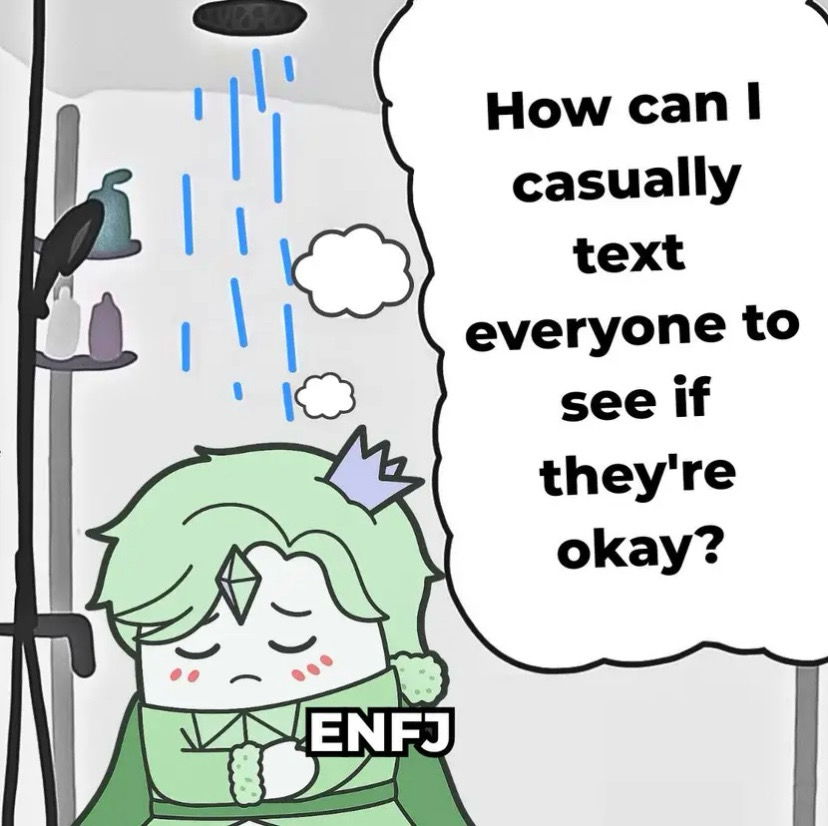 Lmao The 16 MBTI types overthinking. Slide to the left to find yours.