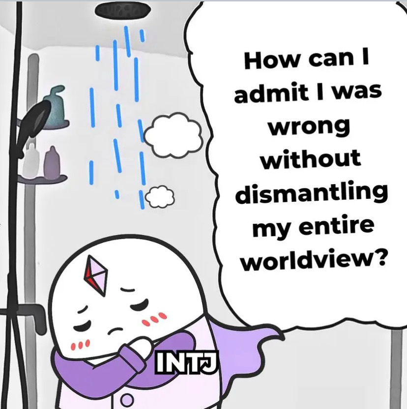 Lmao The 16 MBTI types overthinking. Slide to the left to find yours.