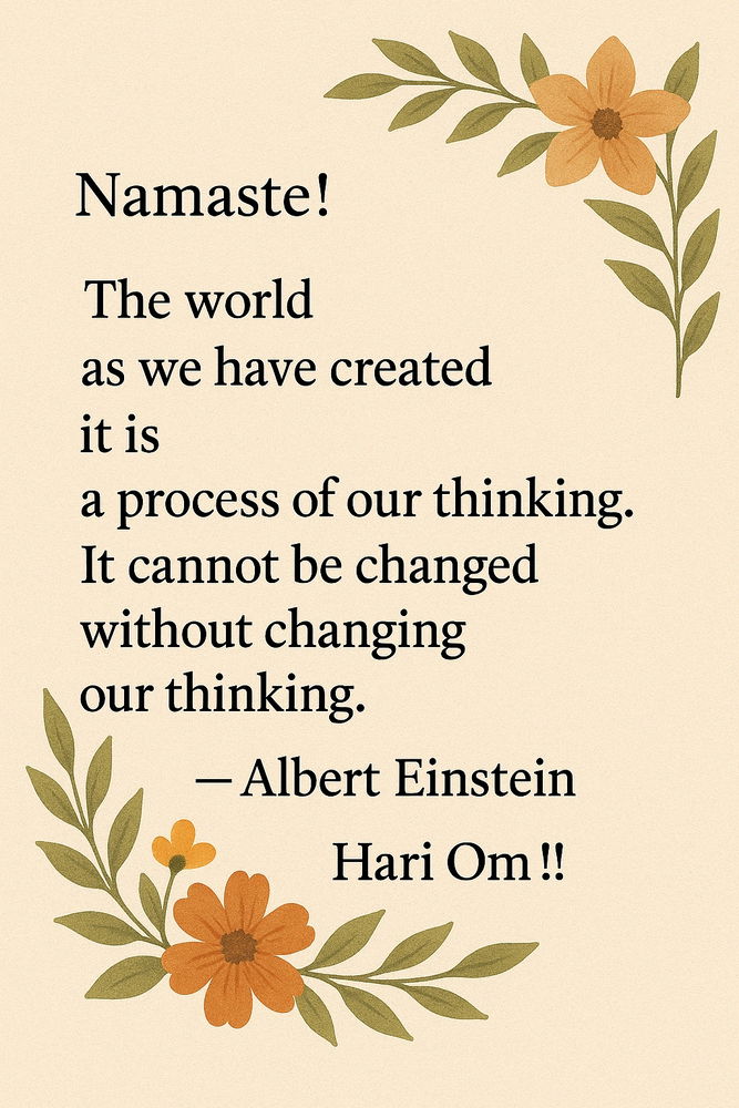 World is Mirror of Our Thoughts... Nothing Else! Work for Thought not On World!