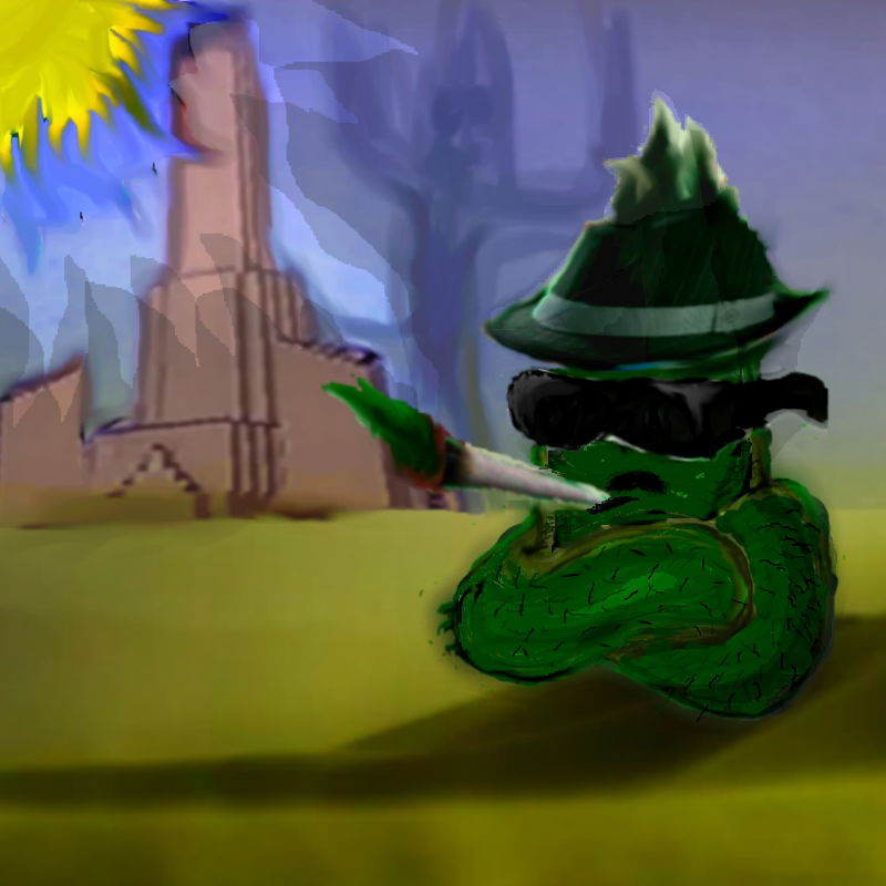 Cactus Man edit profile pic for client in front of my minecraft palace