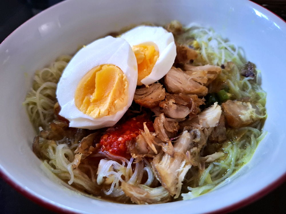 One of my comfort food, soto ayam (Indonesian chicken noodle soup)
