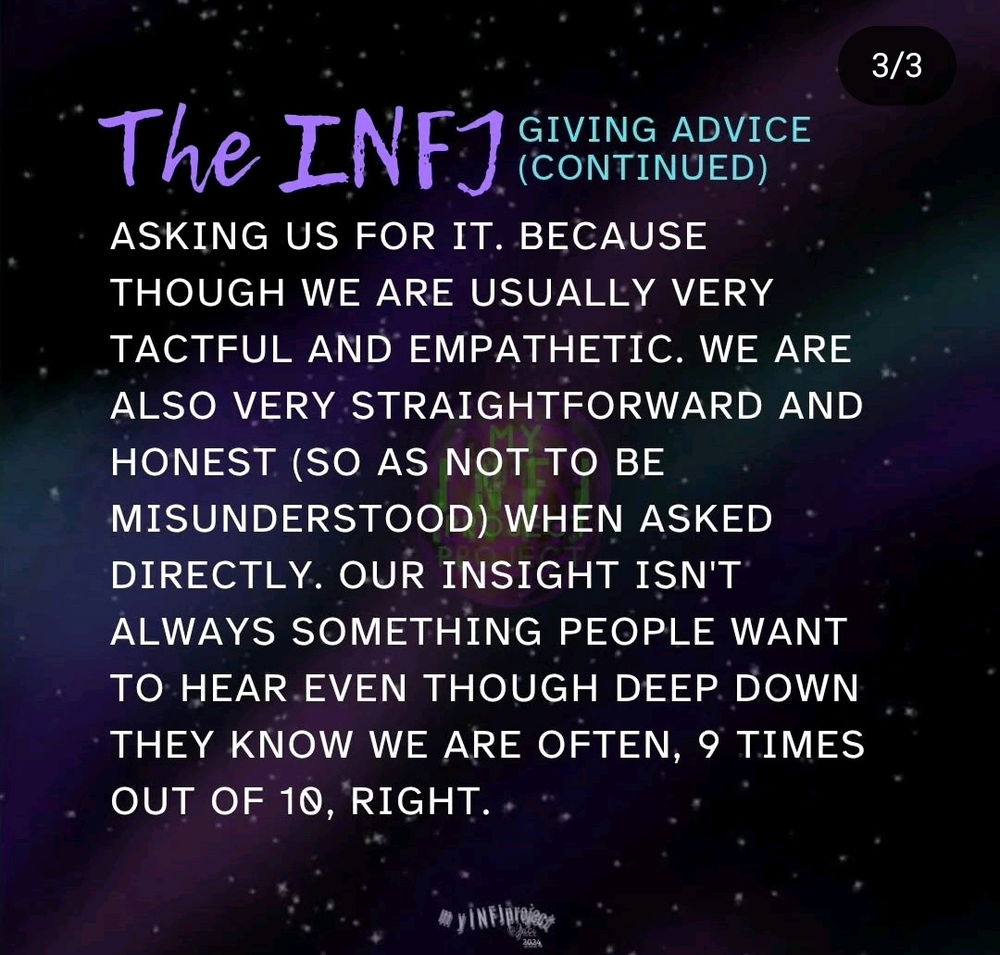 🧐Just leaving this  information here 
🫴🏼Prefer infj's viewpoint 
However if you have something to say leave a comment 
Whether you do it because you actually have something to say or your just looking to gain a love point is your own business 😂