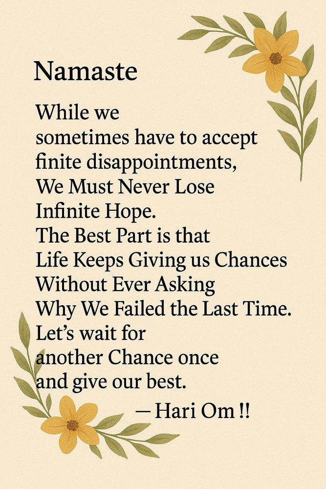 Accept Our Failure from the Heart!