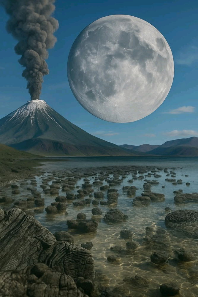 Así se cree que se veía la Luna en la Era Arcaica...