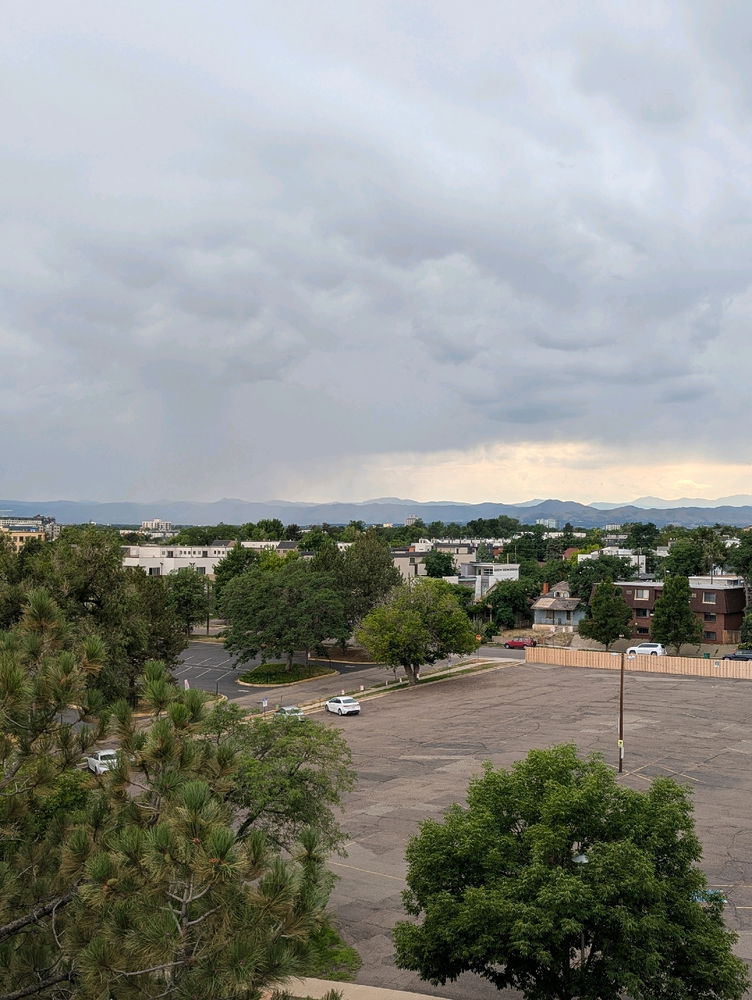 The passing rain over the mountains