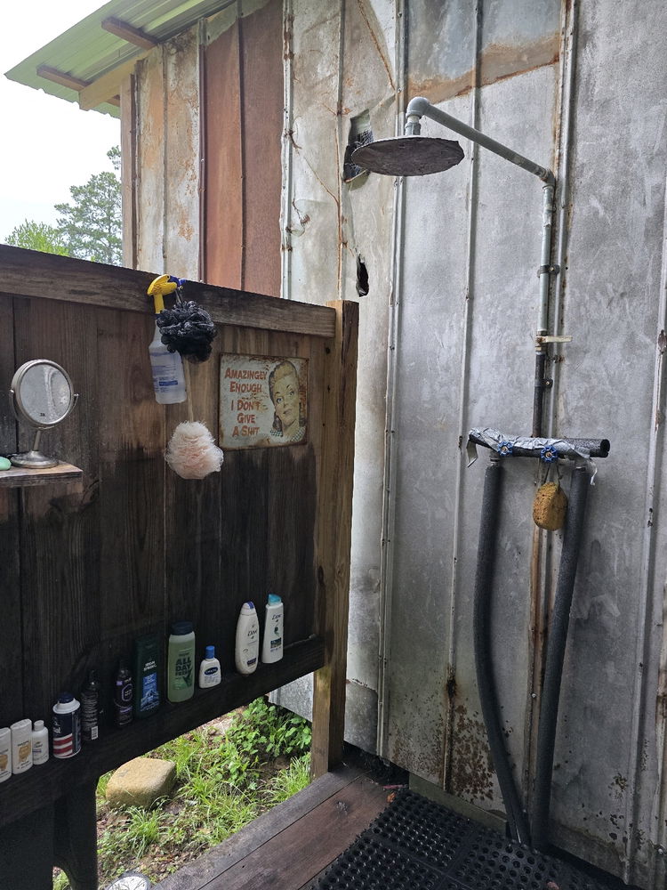 Outdoor shower time