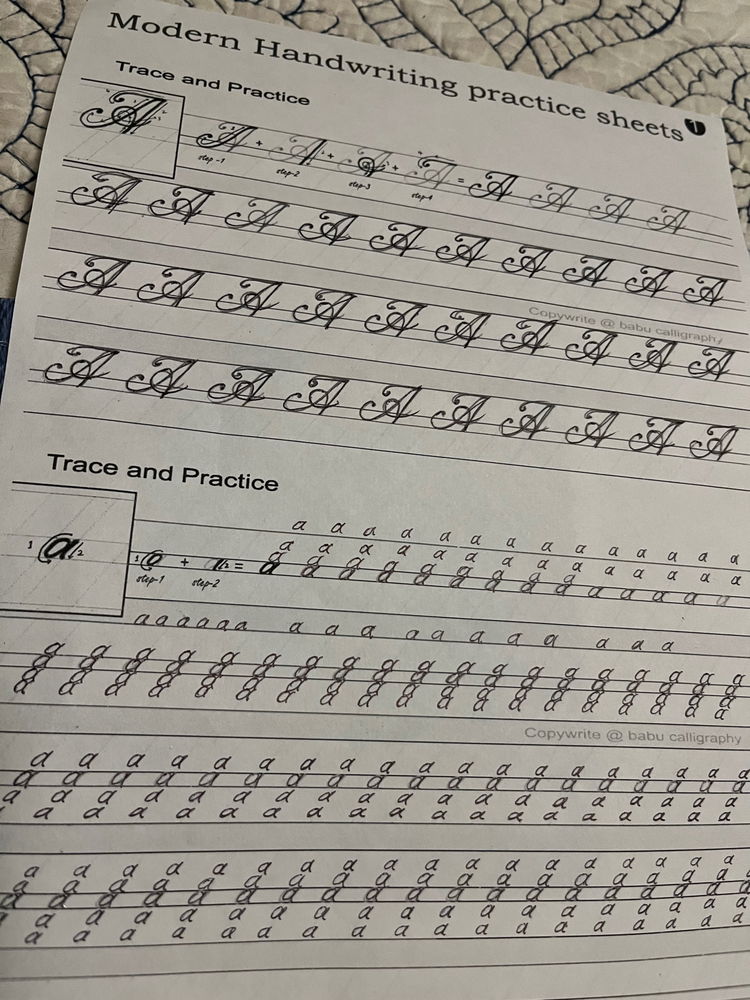3 días de practicar caligrafía