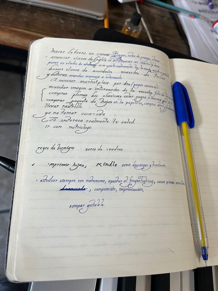 3 días de practicar caligrafía