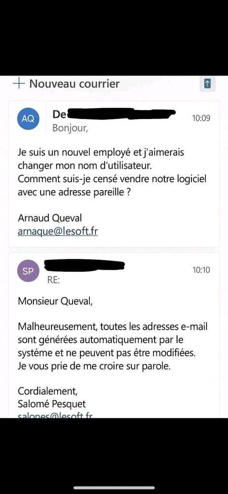 Adresse mail 😌