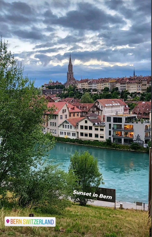 Beautiful view of sunset from Bern Switzerland 🇨🇭
