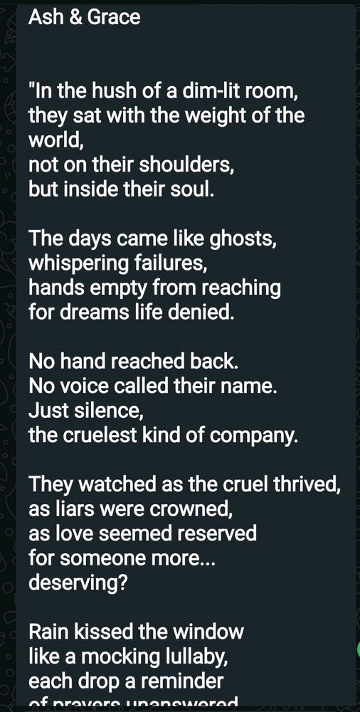 Someone wrote me this I rate it 10/10.
If u want to read more type next part .it's a good one .