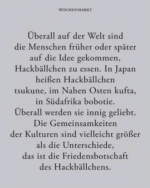 Peace, Love and Hackbällchen Leute ✌️