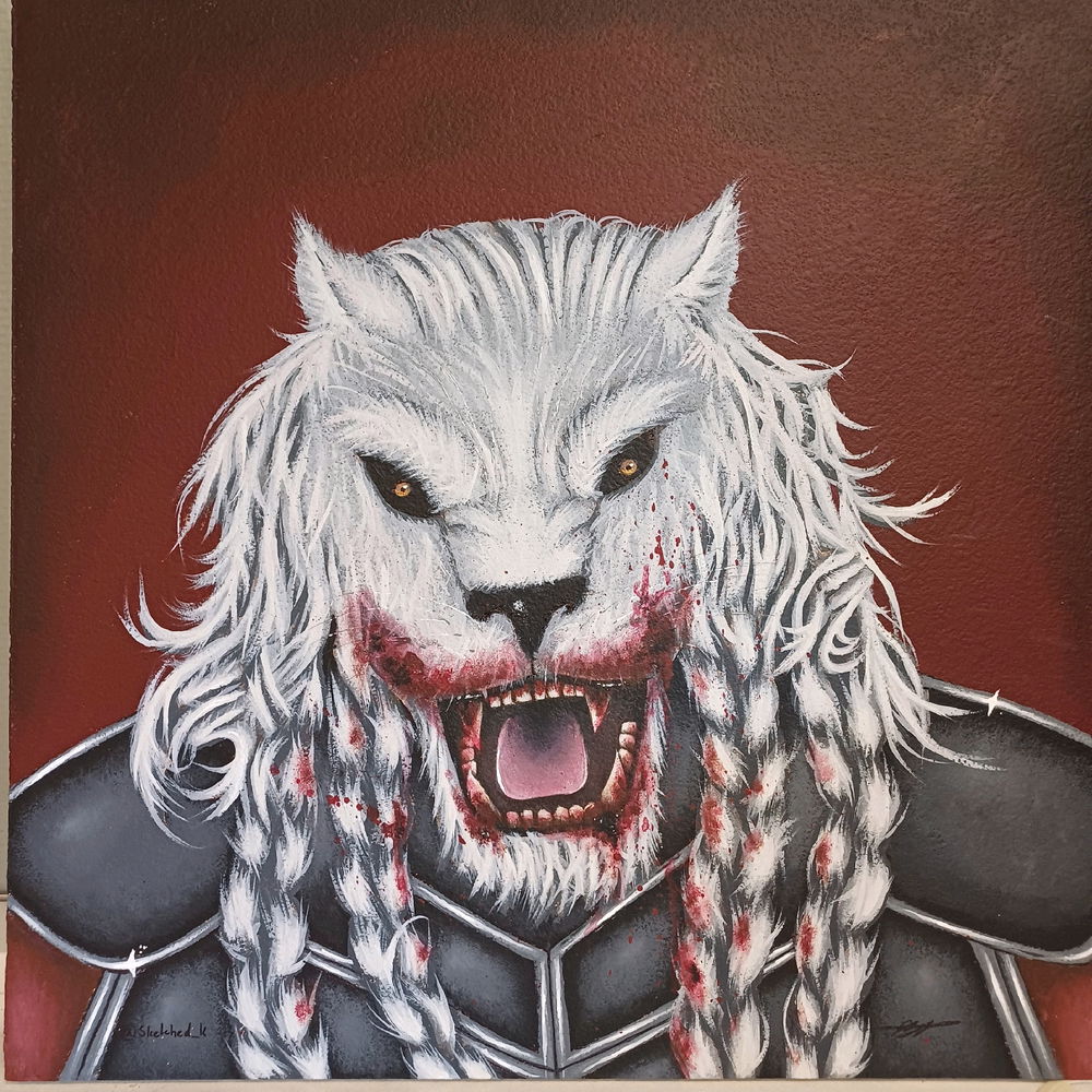 This painting is did on a ceiling plate 🥹 really proud since I don't paint alot