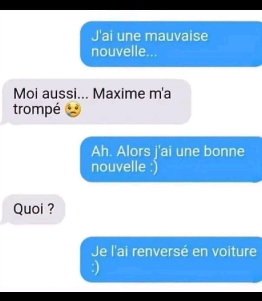 Bonne nouvelle 😌