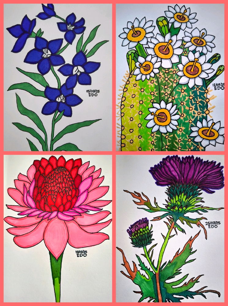 Floral Drawing Batch 14 (July 2025) 💐💐💐