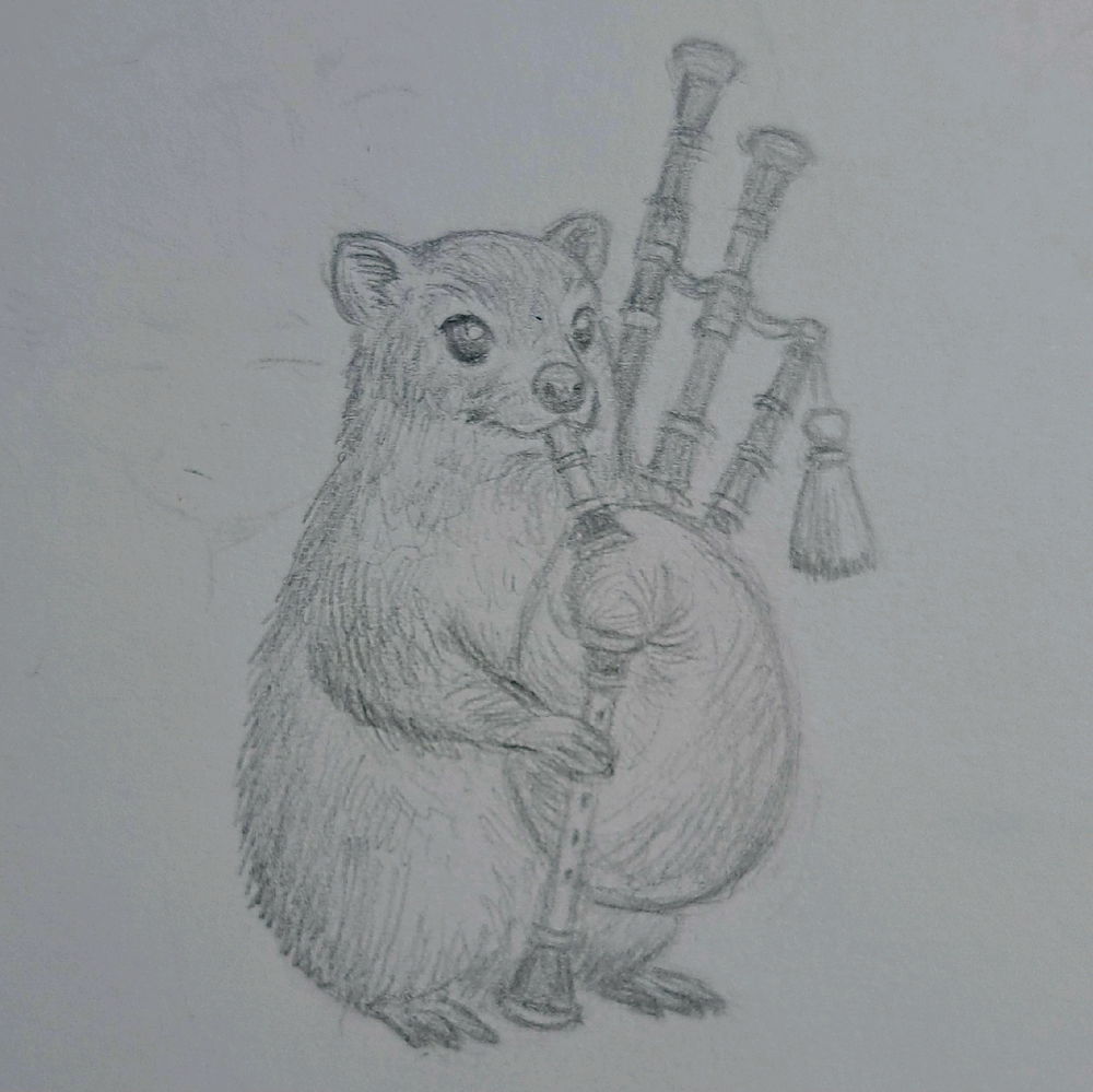 Hyrax playing Bagpipes