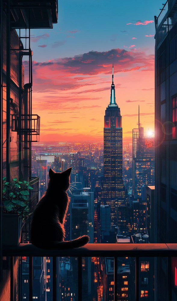 For a moment, the cat looked up at the skyscraper like she was dreaming of something more — maybe even her own little adventure.