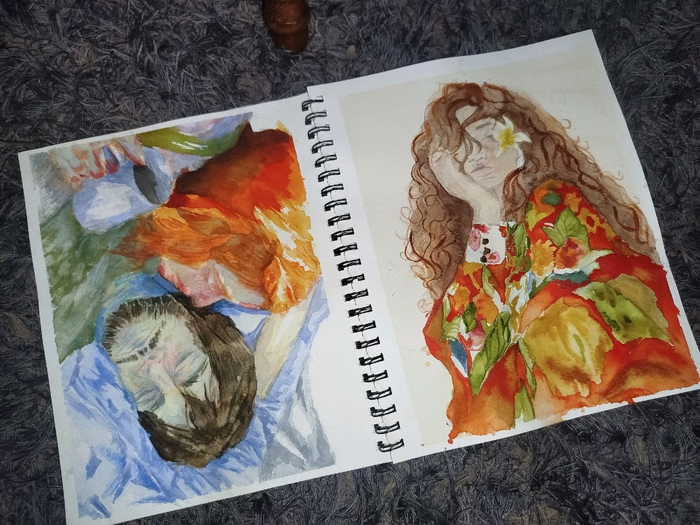 As vezes eu faço uns desenhos coloridos e normais pra minha mãe ficar feliz